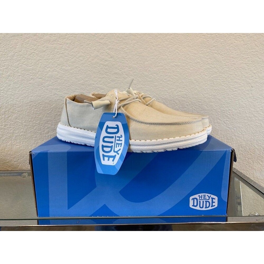 Hey Dude Wendy Stretch Canvas Off White Slip On Shoes Womens 8 Lightweight Beach